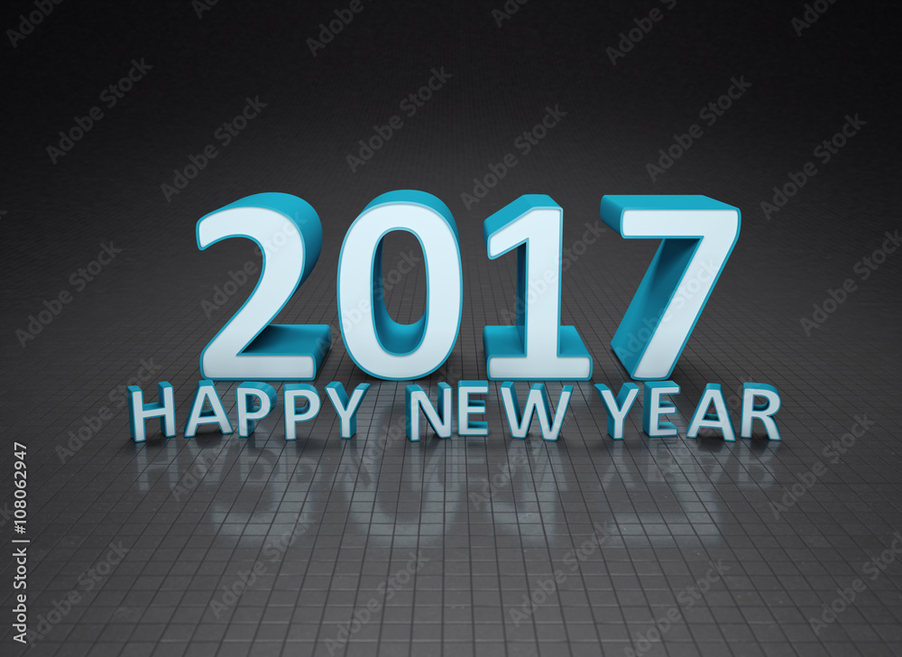 New Year 2017 - 3D Rendered Image New Year 2017 - 3D Rendered Image