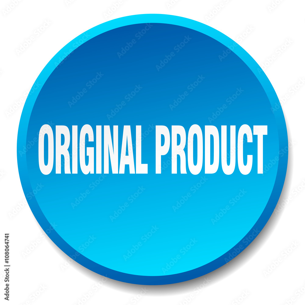original product blue round flat isolated push button original product blue round flat isolated push button