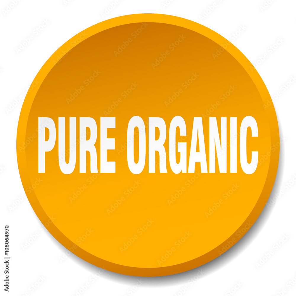 pure organic orange round flat isolated push button pure organic orange round flat isolated push button
