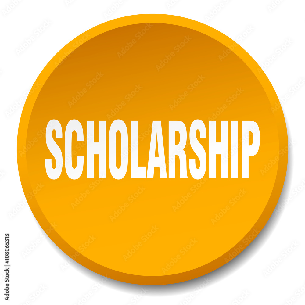 scholarship orange round flat isolated push button scholarship orange round flat isolated push button