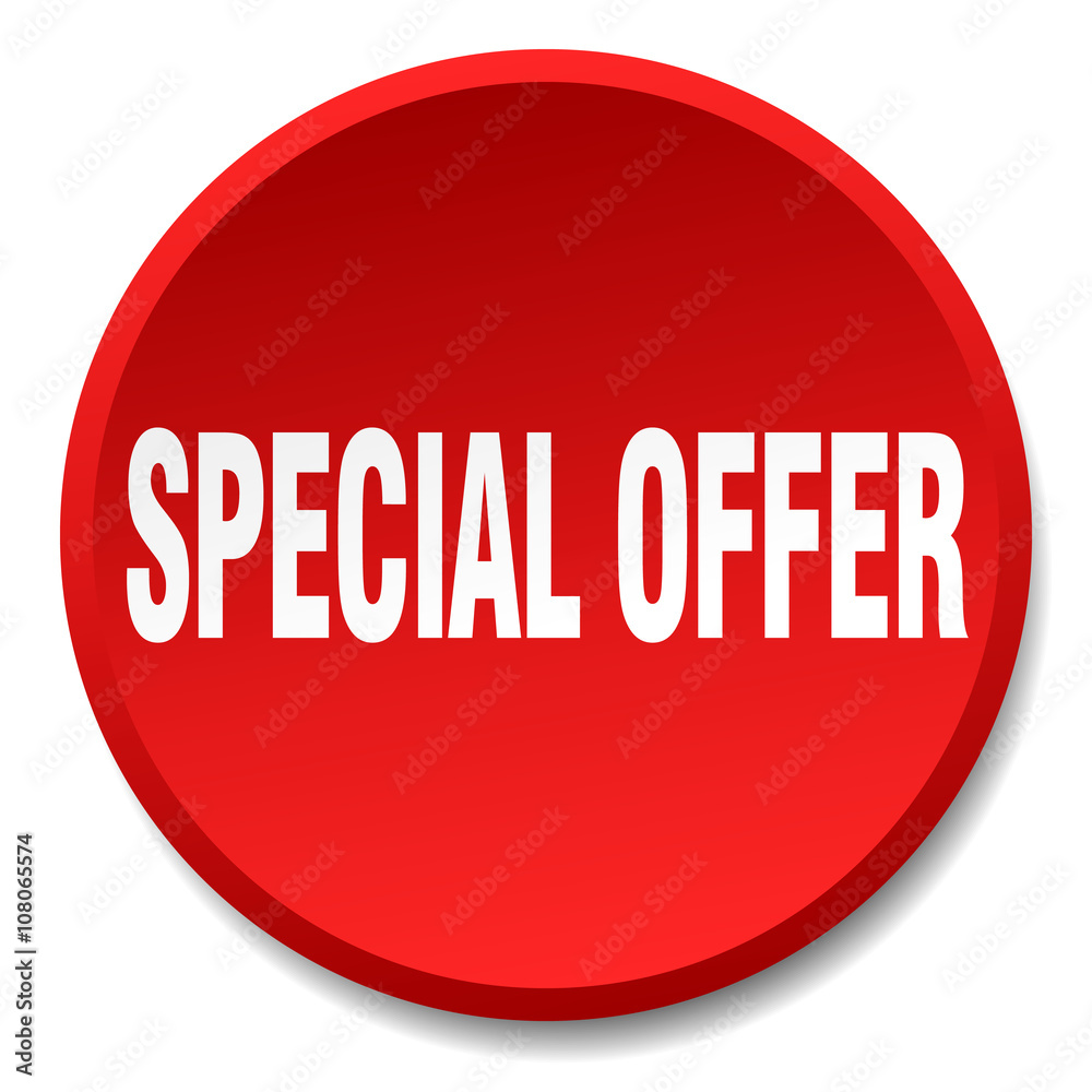 special offer red round flat isolated push button special offer red round flat isolated push button