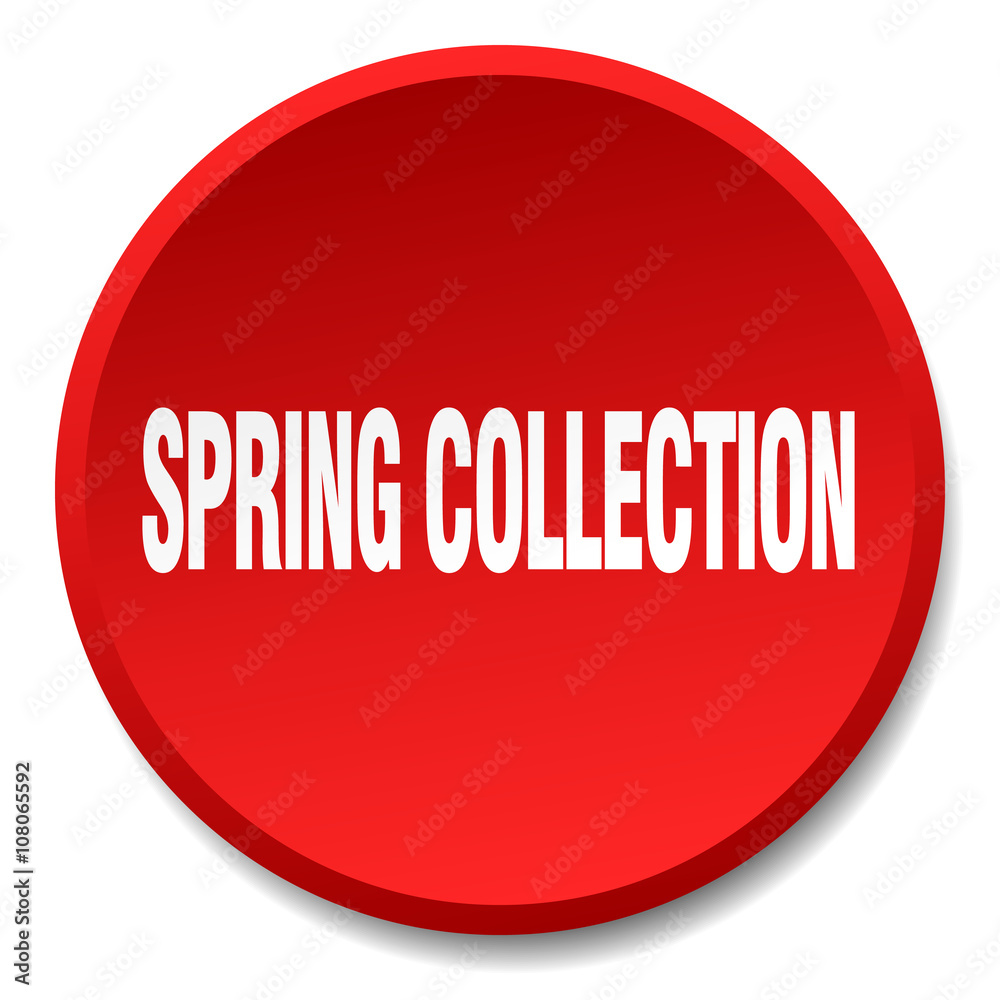 spring collection red round flat isolated push button spring collection red round flat isolated push button