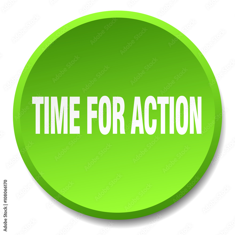 time for action green round flat isolated push button time for action green round flat isolated push button