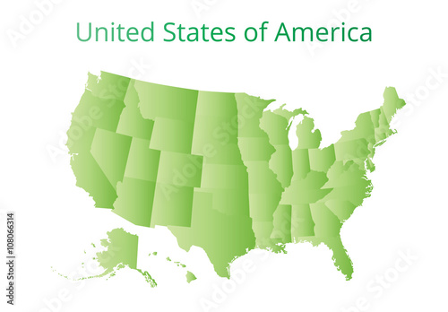Map of the USA. Image with clipping path. Vector illustration.