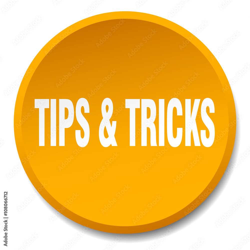 tips & tricks orange round flat isolated push button tips & tricks orange round flat isolated push button
