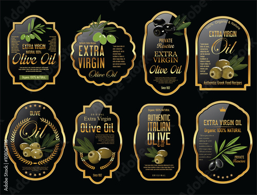 Olive oil retro vintage background collection