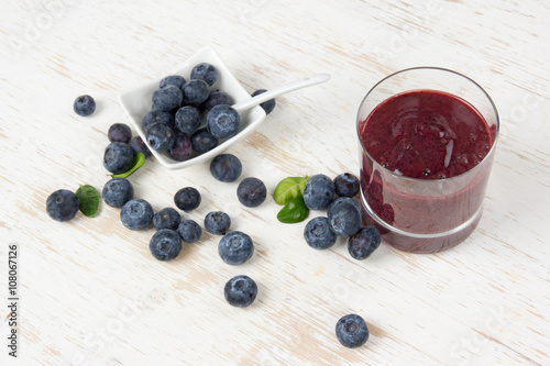 Blueberries with drink