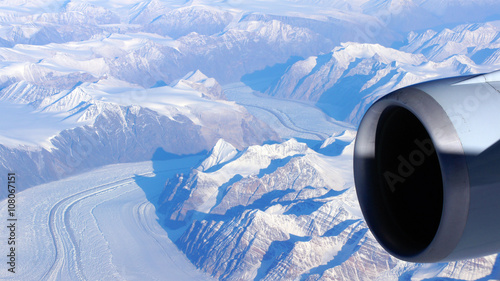 Greenland as seen from the sky photo