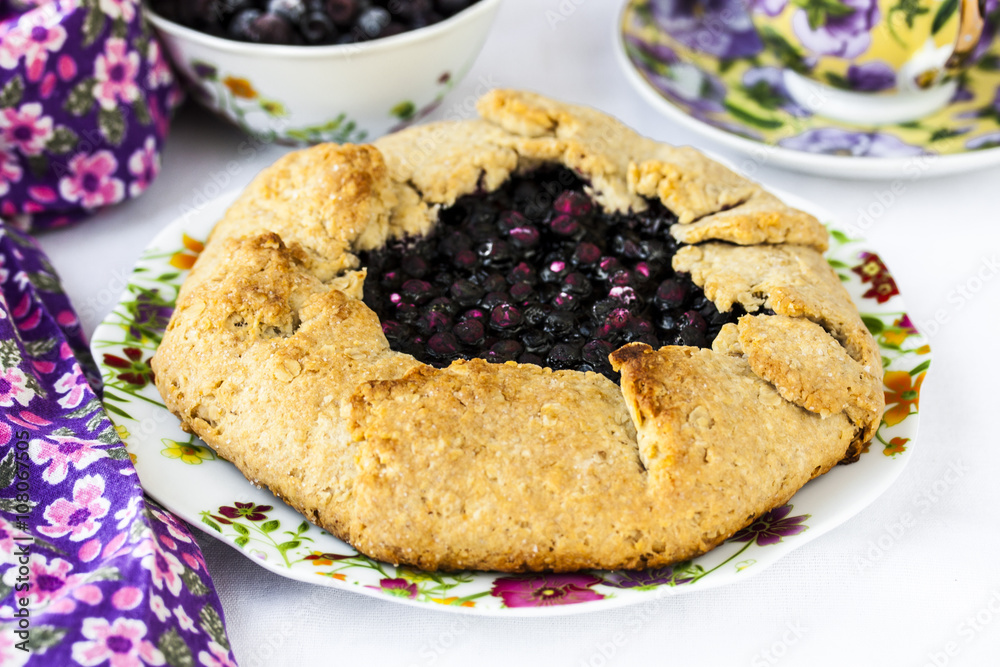 crusty pie or galette with blueberries crusty pie or galette with blueberries