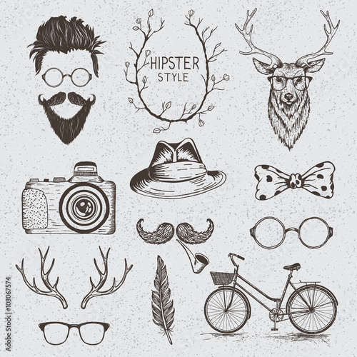 Collection of the monochrome objects