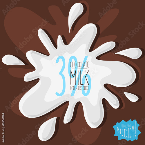 Chocolate Milk. Milk Splash. Top View. Vector Illustration. © thvm