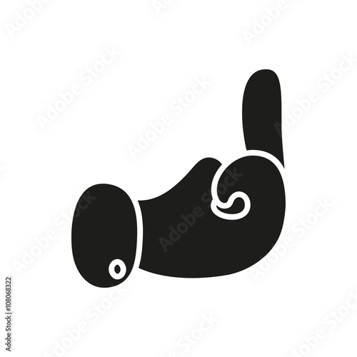 hand showing middle finger up. fuck you or fuck off. simple black minimal icon on white background