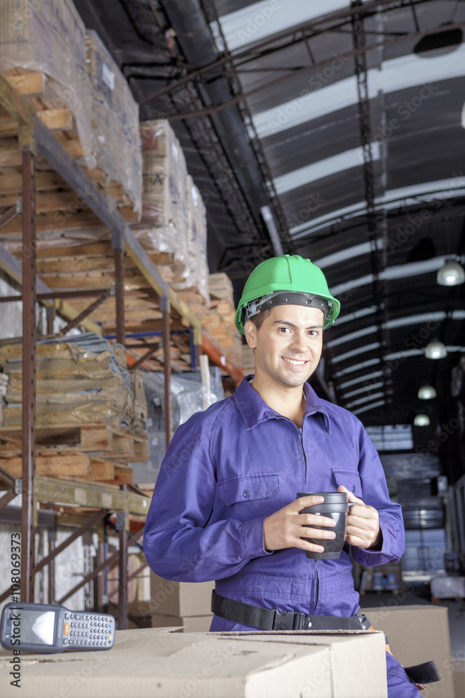 coffee break time in the warehouse