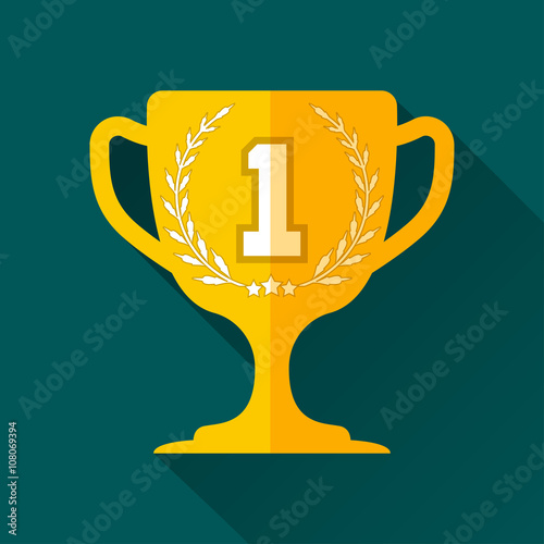 Golden cup flat design