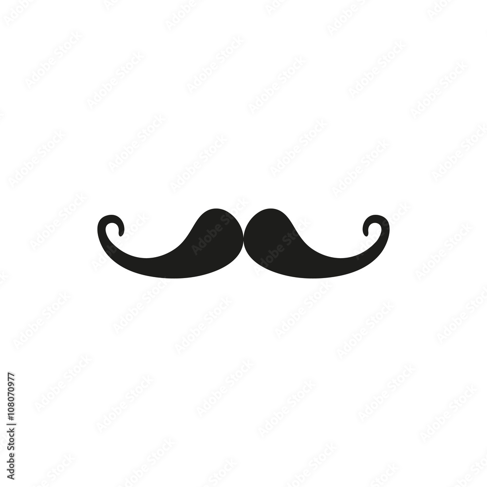 simple black mustache icon on white background simple black mustache icon on white background
