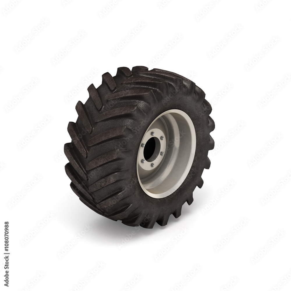 Off-road wheel isolated on white background. 3D illustration. Off-road wheel isolated on white background. 3D illustration.