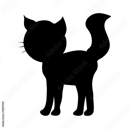 Cat silhouette, vector