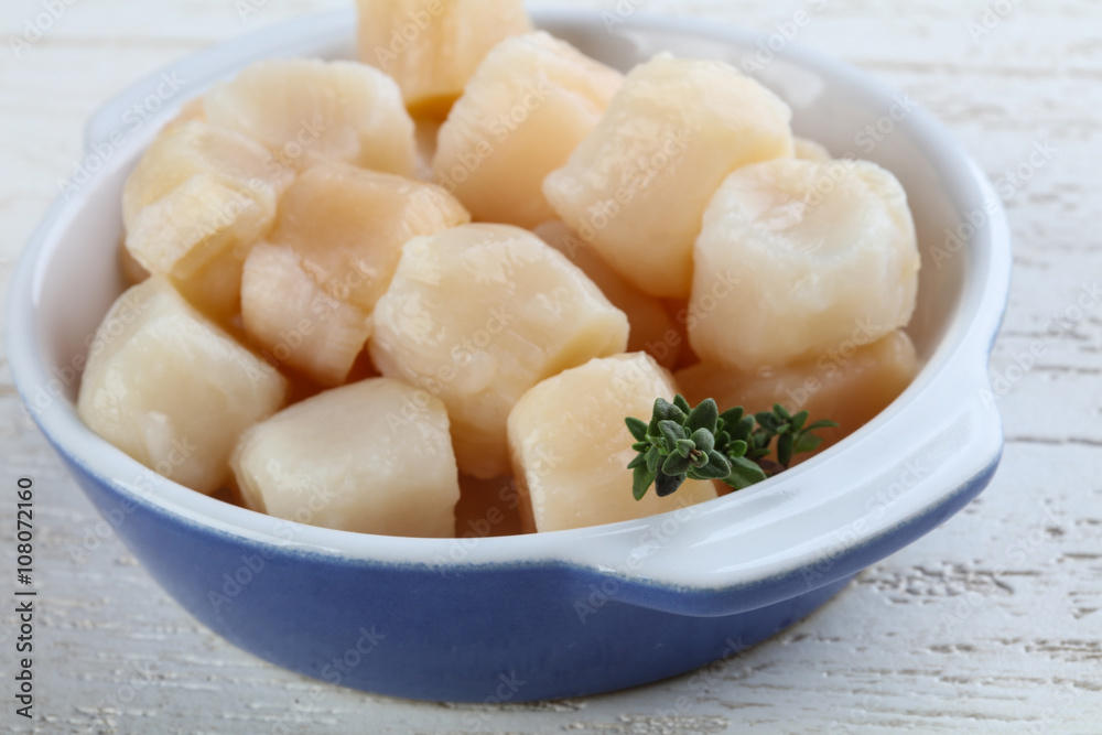 Raw scallops Raw scallops