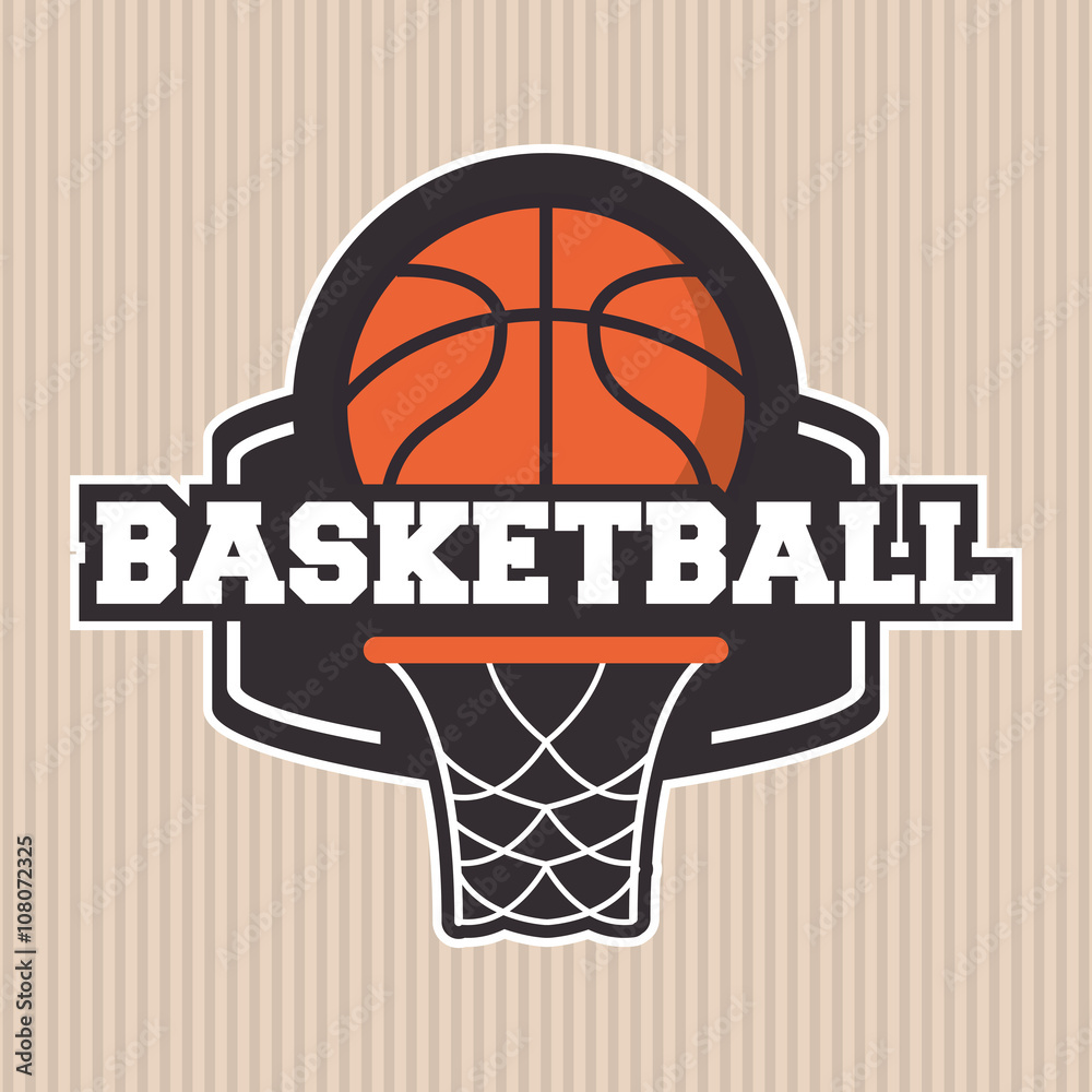 colored basketball icon, vector illustration
