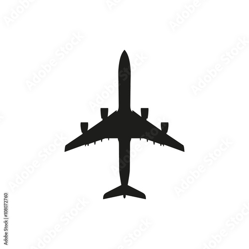 simple black Airplane icon on white background