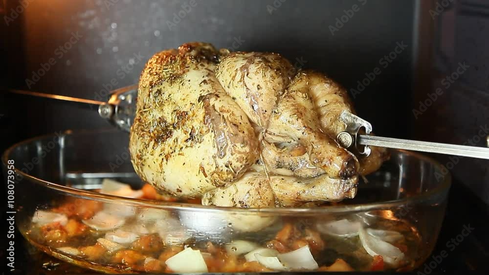Poulet à la broche avec tomates