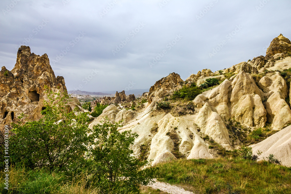 Mountain landscape, Goreme, Cappadocia, Turkey. Open air museum Mountain landscape, Goreme, Cappadocia, Turkey. Open air museum