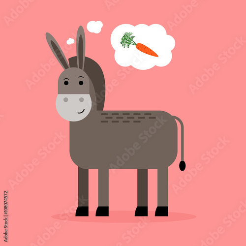 Donkey dreaming of fresh carrot