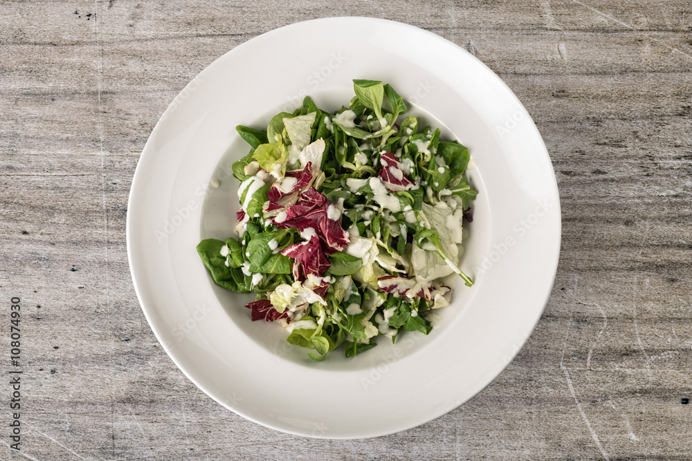 Fresh salad wtih red cabbage and yogurt Fresh salad wtih red cabbage and yogurt