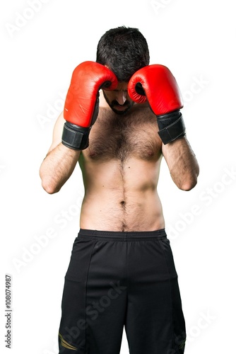 Sportman with boxing gloves