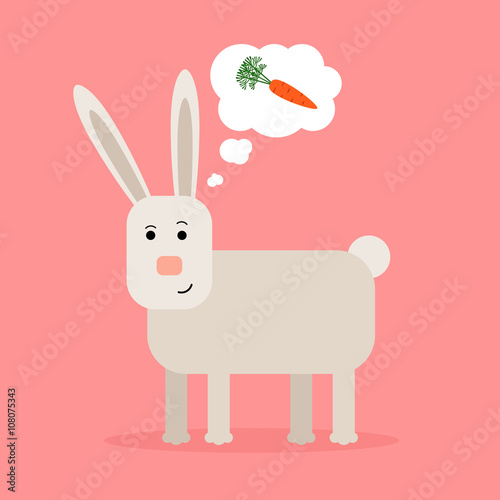 Rabbit dreaming of carrot