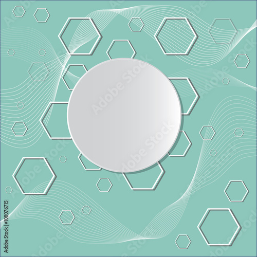 Abstract background wave with polygon