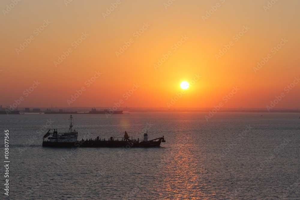 Sonnenuntergang in Bahrain.