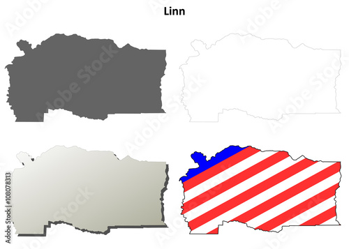Linn County, Oregon outline map set