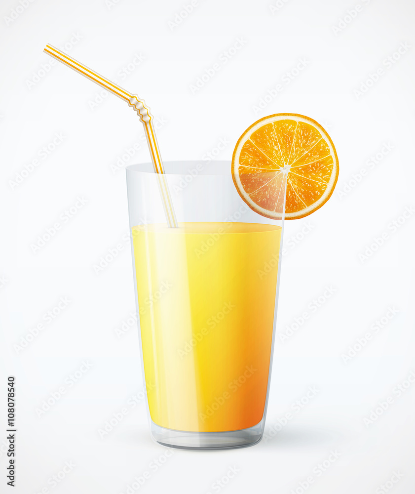 Glass of orange juice with fruit Glass of orange juice with fruit