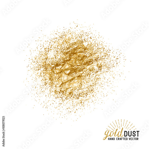 Vector Gold Dust. Foil gold dust particles. Vector illustration.