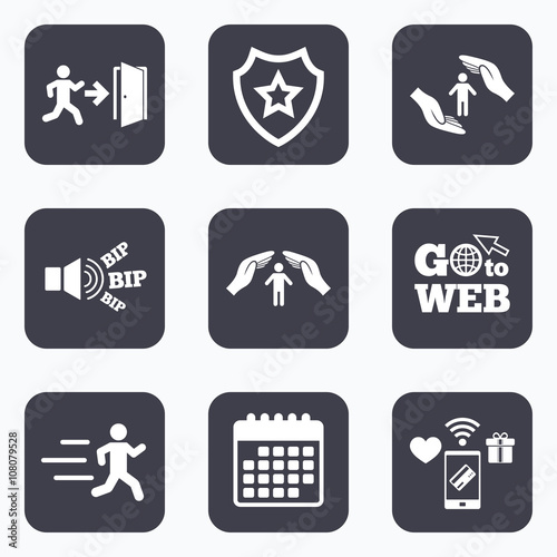 Life insurance hands protection. Human running.
