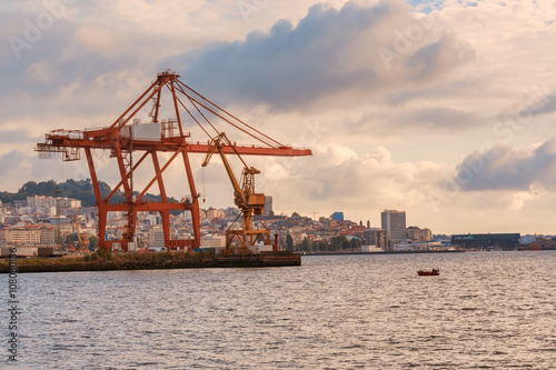 Shipyard cranes at the afternoon