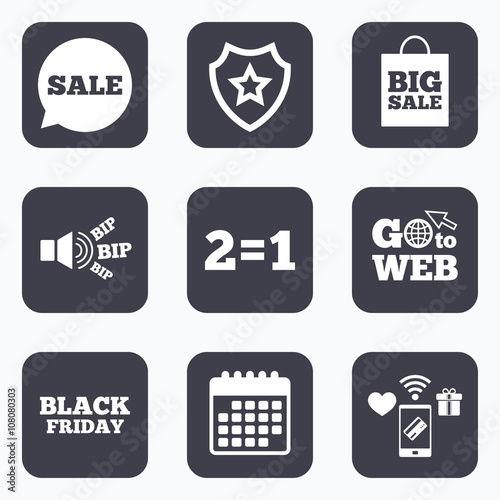 Sale speech bubble icons. Black friday symbol