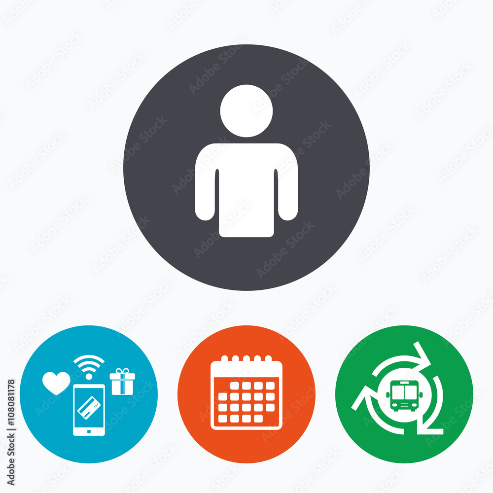 User sign icon. Person symbol. User sign icon. Person symbol.