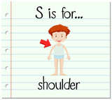 Flashcard letter S is for shoulder