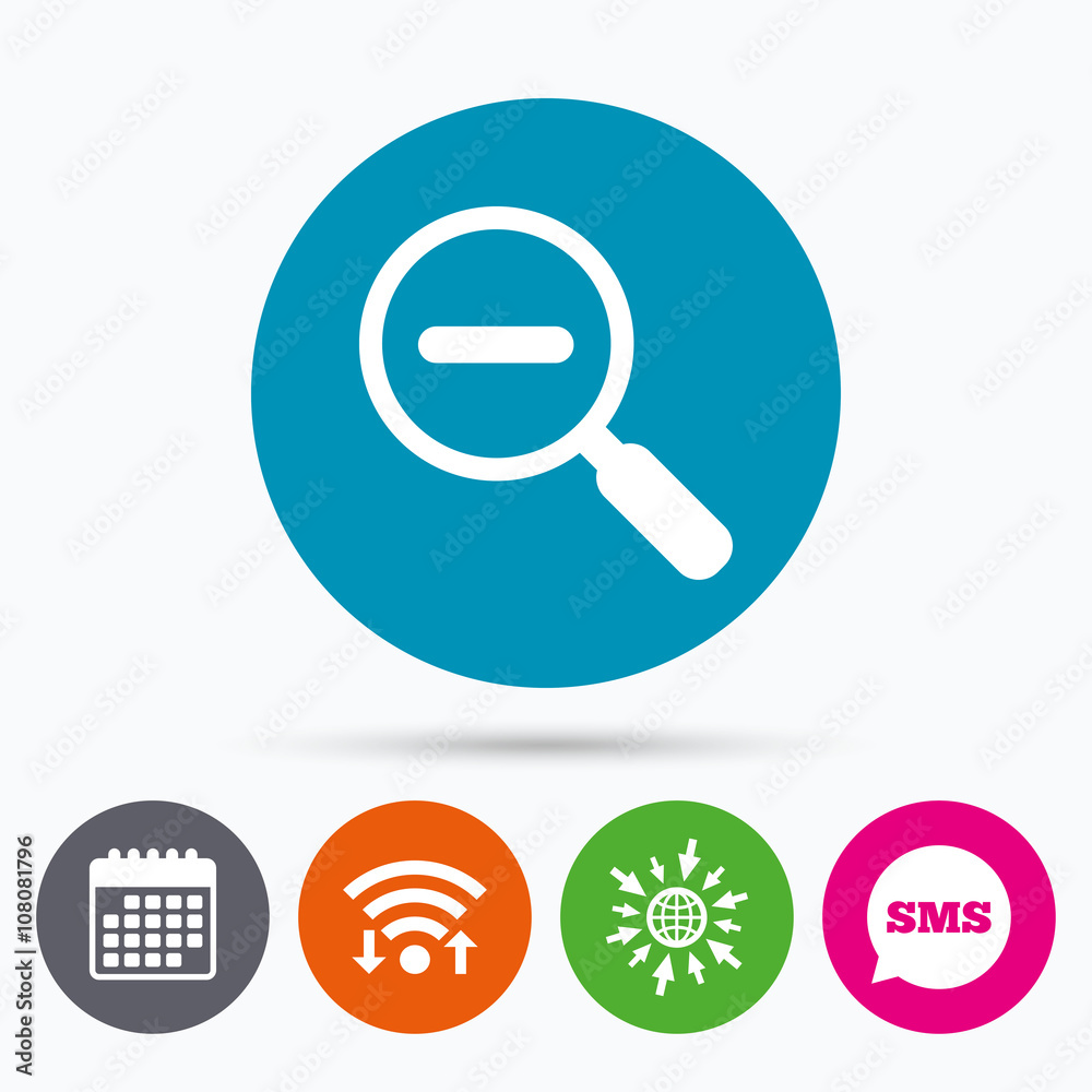 Magnifier glass sign icon. Zoom tool. Navigation Magnifier glass sign icon. Zoom tool. Navigation