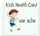 Health card with little boy and earache