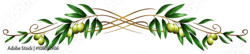 Plant design with vine and olives