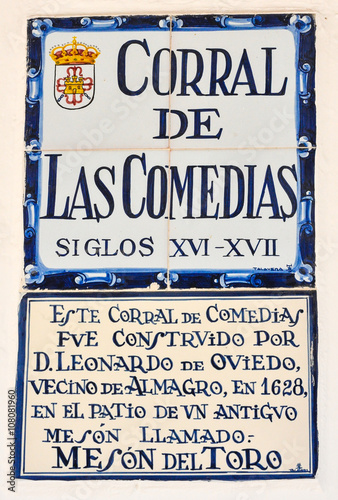 Cartel del Corral de Comedias de Almagro, Ciudad Real, España