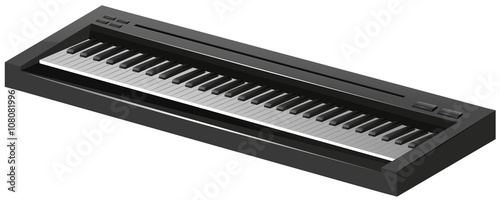 Electric piano on white background
