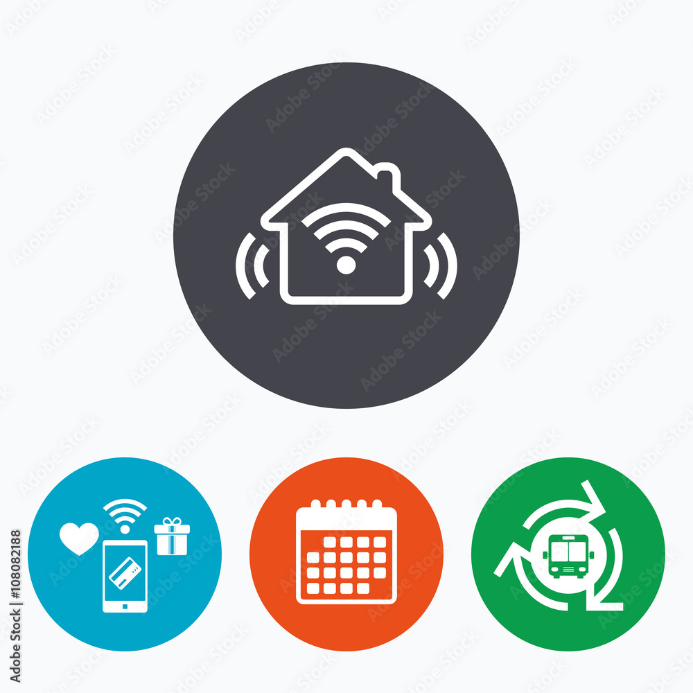 Smart home sign icon. Smart house button. Smart home sign icon. Smart house button.