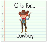 Flashcard letter C is for cowboy