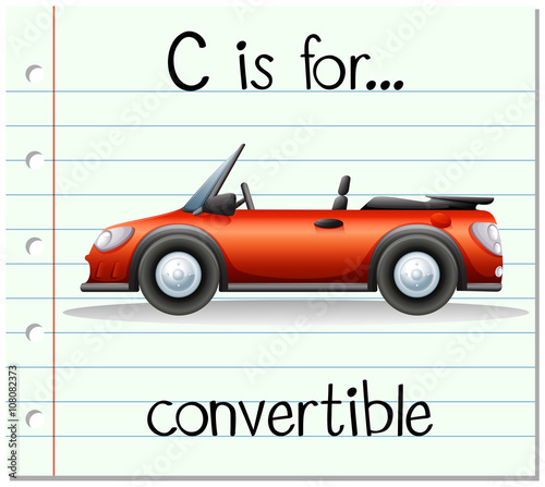 Flashcard letter C is for convertible