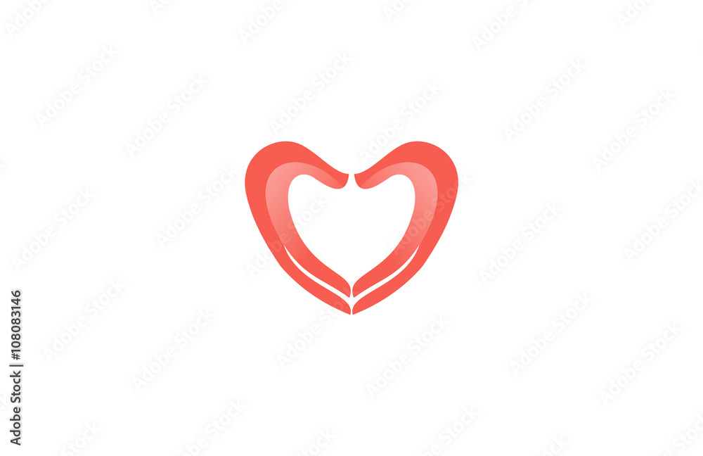 love hand heart help logo