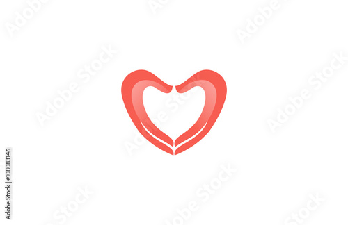 love hand heart help logo